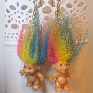 Vintage Rainbow Troll Earrings